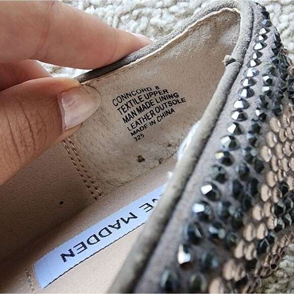 Steve Madden Conncord Blush Multi Studded Smoking Slipper Flats Size 8 - Picture 2 of 6
